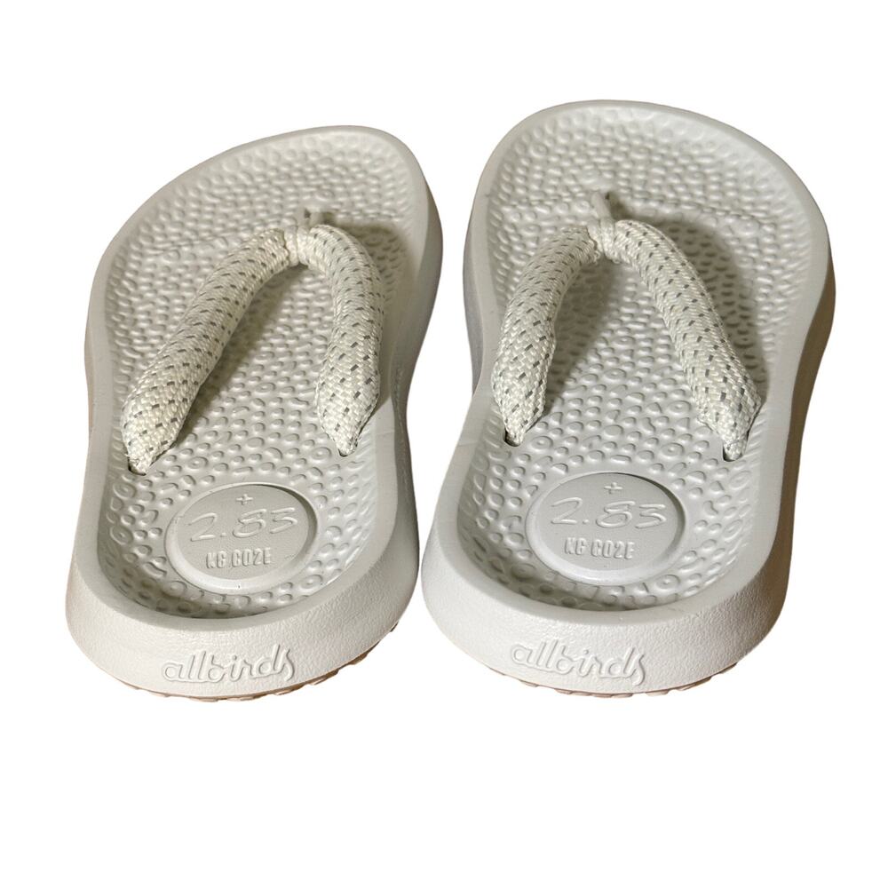 Allbirds Sugar Zeffer Blizzard women White Slip-On Flip-Flop Flat Sandals Size 5